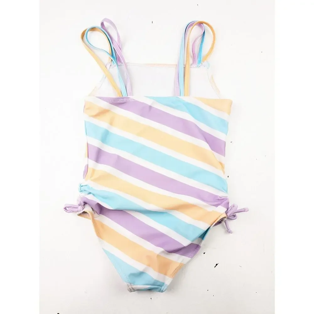 Disney Frozen Striped Swimsuit Size 5-6
